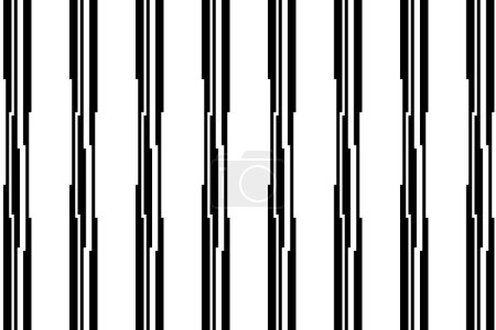 Foto de Vertical stripe of pattern. Design regular line white on black background. Design print for illustration, texture, wallpaper, background. Set 5 - Imagen libre de derechos