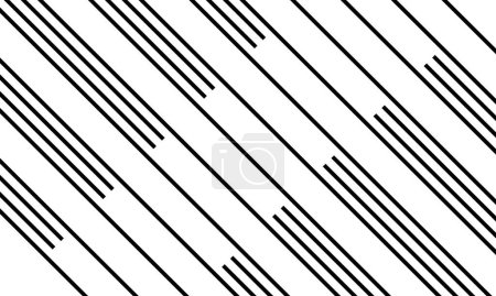 Foto de Diagonal of stripe pattern. Design random lines black on white background. Design print for illustration, texture, wallpaper, background. Set 6 - Imagen libre de derechos