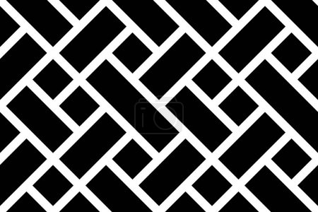 Téléchargez les photos : Mondrian of diagonal pattern. Design random tile white on black background. Design print for illustration, texture, wallpaper, background. Set 5 - en image libre de droit
