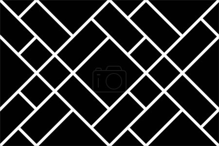 Foto de Mondrian of diagonal pattern. Design random tile white on black background. Design print for illustration, texture, wallpaper, background. Set 3 - Imagen libre de derechos