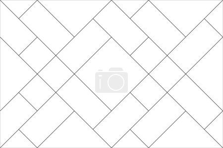 Téléchargez les photos : Mondrian of diagonal pattern. Design random tile black on white background. Design print for illustration, texture, wallpaper, background. Set 2 - en image libre de droit