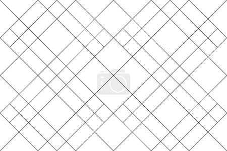Téléchargez les photos : Mondrian of diagonal pattern. Design random tile black on white background. Design print for illustration, texture, wallpaper, background. Set 1 - en image libre de droit