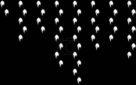 Foto de Abstract pattern. Design regular animal feather white on black background. Design print for illustration, texture, wallpaper, background.  Set 4 - Imagen libre de derechos