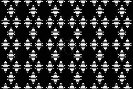 Téléchargez les photos : Weaving pattern. Design regular rhombus white on black background. Design print for illustration, texture, wallpaper, background. Set 1 - en image libre de droit