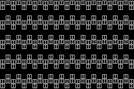 Foto de Rectangular with rhombus pattern. Design regular venthole white on black background. Design print for illustration, texture, wallpaper, background. - Imagen libre de derechos