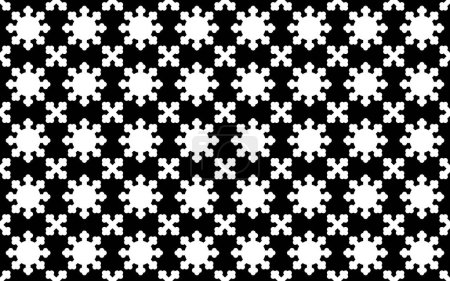 Foto de Diagonal corona of tile pattern. Design snow flakes white on black background. Design print for illustration, texture, wallpaper, background. - Imagen libre de derechos