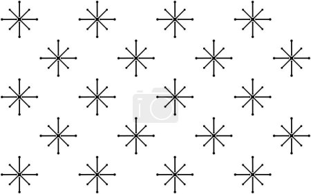 Foto de Diagonal seamless of tile pattern. Design snow flakes black on white background. Design print for illustration, texture, wallpaper, background. Set 6 - Imagen libre de derechos