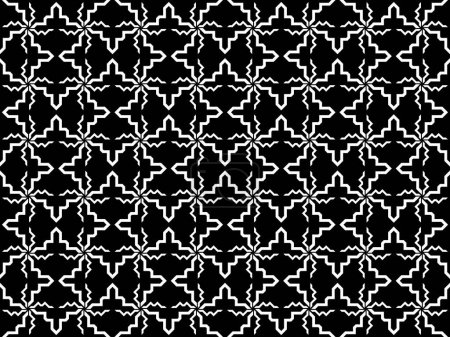 Foto de Diagonal seamless of tile pattern. Design morocco style white on black background. Design print for illustration, texture, wallpaper, background. Set 2 - Imagen libre de derechos