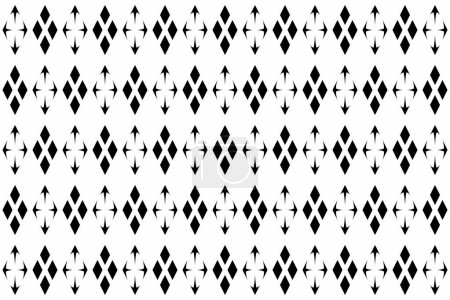 Téléchargez les photos : Seamless rhombus of tile pattern. Design diamond white on black background. Design print for illustration, texture, wallpaper, background. Set 3 - en image libre de droit