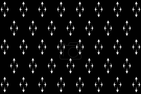 Téléchargez les photos : Seamless rhombus of tile pattern. Design diamond white on black background. Design print for illustration, texture, wallpaper, background. Set 2 - en image libre de droit