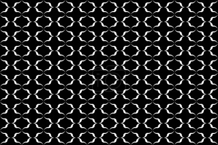 Foto de Seamless abstract of tile pattern. Design scale white on black background. Design print for illustration, texture, wallpaper, background. Set 8 - Imagen libre de derechos