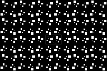 Foto de Seamless of grometric pattern. Design square random white on black background. Design print for illustration, wallpaper, texture, background. Set 1 - Imagen libre de derechos