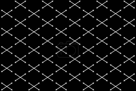 Foto de Seamless of tile pattern. Design rhombus line  white on black background. Design print for illustration, texture, wallpaper, background. Set 6 - Imagen libre de derechos