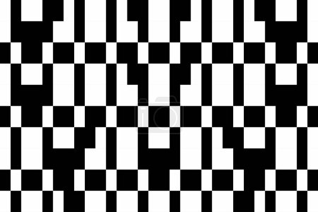 Téléchargez les photos : Abstract of geometric pattern. Design pixel black on white background. Design print for illustration, texture, wallpaper, background. Set 2 - en image libre de droit