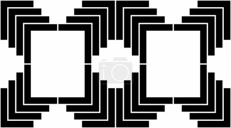 Téléchargez les photos : Abstract of geometric pattern. Design labyrinth black on white background. Design print for illustration, texture, wallpaper, background. - en image libre de droit