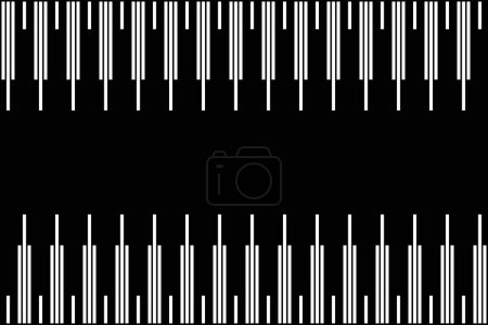 Foto de Vertical of stripe pattern. Design ethnic style white on black background.Design print for illustration, texture, wallpaper, background. Set 9 - Imagen libre de derechos