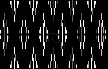 Foto de Vertical of stripe pattern. Design ethnic style white on black background.Design print for illustration, texture, wallpaper, background. Set 5 - Imagen libre de derechos