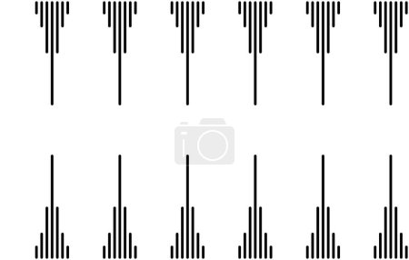 Foto de Vertical of stripe pattern. Design ethnic style black on white background.Design print for illustration, texture, wallpaper, background. Set 1 - Imagen libre de derechos