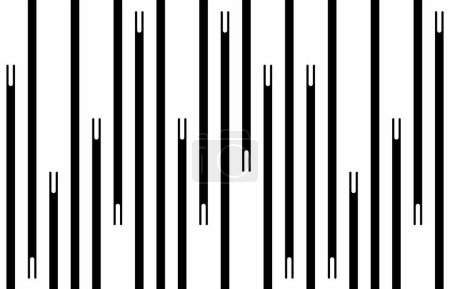 Téléchargez les photos : Vertical of stripe pattern. Design of random lines black on white background. Design print for illustration, texture, wallpaper, background. - en image libre de droit