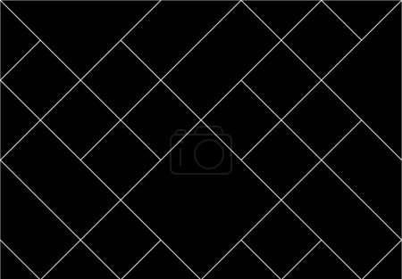 Foto de Diagonal of mondrian pattern. Design square tile black on white background. Design print for illustration, texture, wallpaper, background. - Imagen libre de derechos