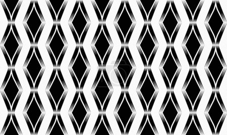 Foto de Lines woven of pattern. Design vertical rhombus black on white background. Design print for illustration, texture, wallpaper, background. - Imagen libre de derechos