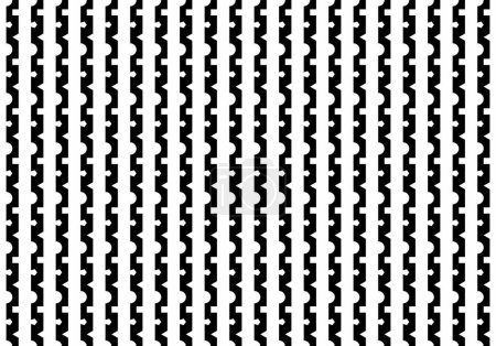 Foto de Multi shape lines of pattern. Design vertical stripe black on white background. Design print for illustration, texture, wallpaper, background. - Imagen libre de derechos
