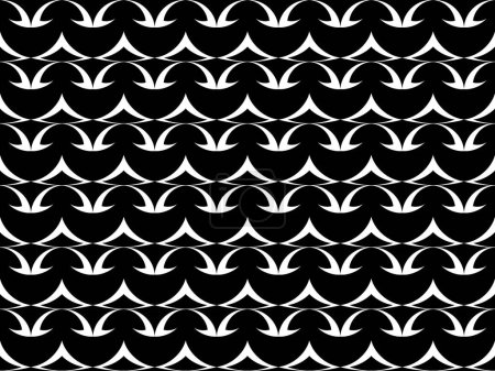 Téléchargez les photos : Hoizontal curve of pattern. Design ethnic style black on white background. Design print for illustration, texture, wallpaper, background. - en image libre de droit