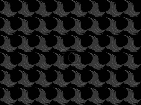 Téléchargez les photos : Regular wave of pattern. Design abstract grey on black background. Design print for illustration, texture, wallpaper, background. - en image libre de droit