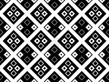 Téléchargez les photos : Diagonal square of pattern. Design tile black on white background. Design print for illustration, texture, wallpaper, background. - en image libre de droit