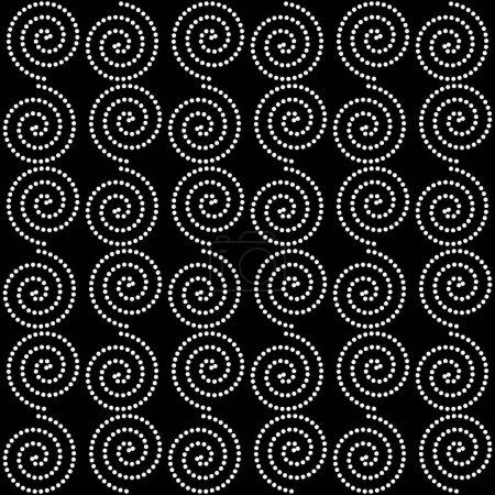 Foto de Spiral of dots pattern. Design  black on white background. Design print for illustration, texture, wallpaper, background. - Imagen libre de derechos