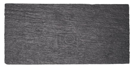 Photo for Square empty plate in black slate isolated on white background - Royalty Free Image