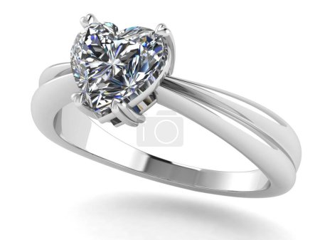 Foto de Sortija de diamantes en forma de cuerpo de oro blanco la representación más lujosa.3D - Imagen libre de derechos