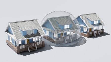 Photo for 3d model of a 2-storey cottage on a transparent background. alpha channel - Royalty Free Image
