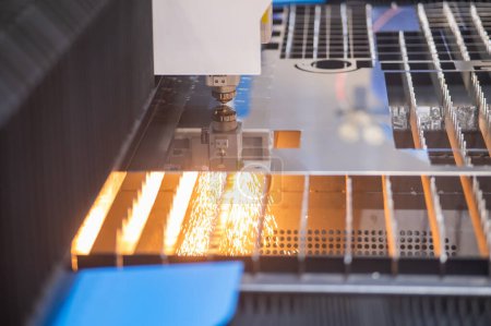 Metal laser cutting machine. Safe automated metal work