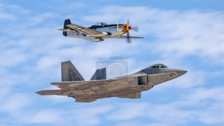 Photo for San Diego, California, United States - 24.09.2022 US Air Force F-22 Raptor Demo Team display during the Miramar Airshow in San Diego 24.09.2022 in San Diego, USA - Royalty Free Image