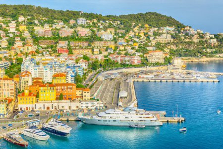 Foto de Vista de Costa Azul y puerto de Niza, Rivera Francesa - Imagen libre de derechos