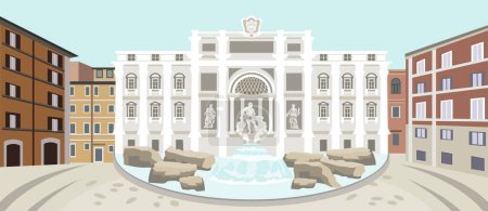 Illustration for Beautiful and famous Fountain de Trevi in Rome, Italy - Royalty Free Image