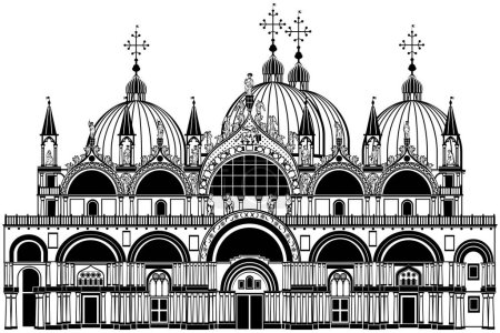 Téléchargez les illustrations : View of St. Marks Basilica San Marco in Venice, Italy - en licence libre de droit