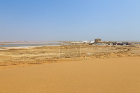 Photo for Walvis Bay Salt Holdings. The largest producer of solar sea salt in sub-Saharan Africa. Swakopmund, Namibia. - Royalty Free Image