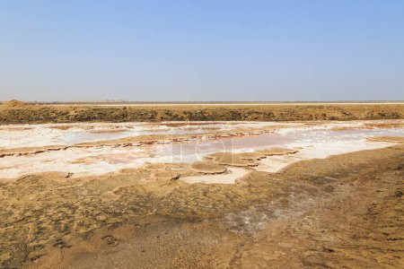 Photo for Walvis Bay Salt Holdings. The largest producer of solar sea salt in sub-Saharan Africa. Swakopmund, Namibia. - Royalty Free Image