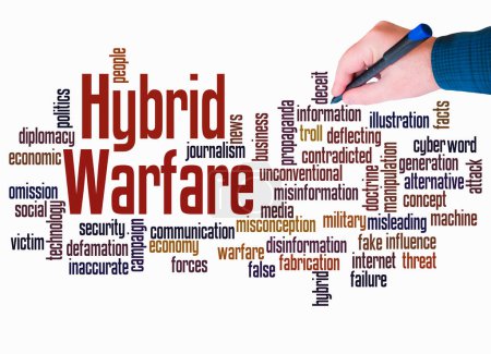 Photo for Word Cloud with HYBRID WARFARE concept create with text only. - Royalty Free Image