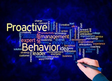Photo for Word Cloud with PROACTIVE BEHAVIOR concept create with text only. - Royalty Free Image