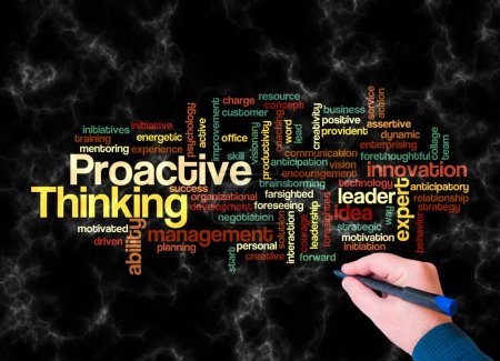 Photo for Word Cloud with PROACTIVE THINKING concept create with text only. - Royalty Free Image