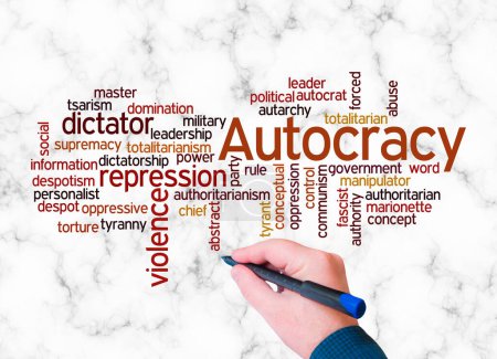 Photo for Word Cloud with AUTOCRACY concept create with text only. - Royalty Free Image