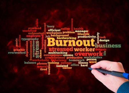 Photo for Word Cloud with BURNOUT concept create with text only. - Royalty Free Image