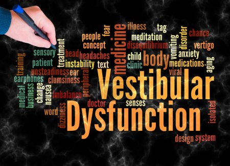 Photo for Word Cloud with VESTIBULAR DYSFUNCTION concept create with text only. - Royalty Free Image