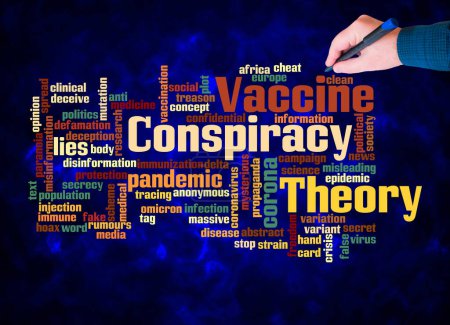Photo for Word Cloud with VACCINE CONSPIRACY THEORY concept create with text only. - Royalty Free Image