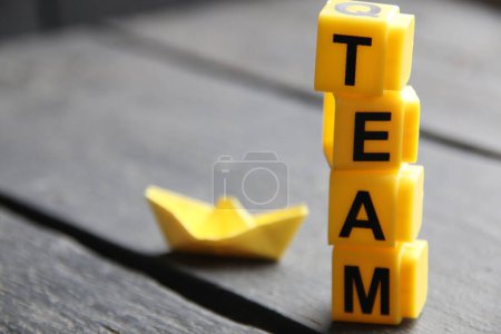 Photo for Team creative concept, inscription on yellow cubes. - Royalty Free Image
