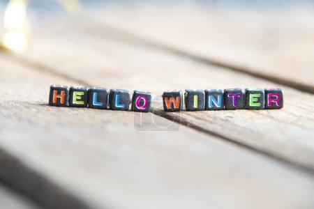 Photo for Hello winter background, invitation or greeting card. - Royalty Free Image