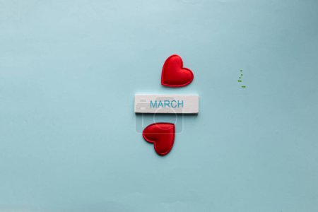 Photo for Hello March creative concept. A sign with an inscription. - Royalty Free Image